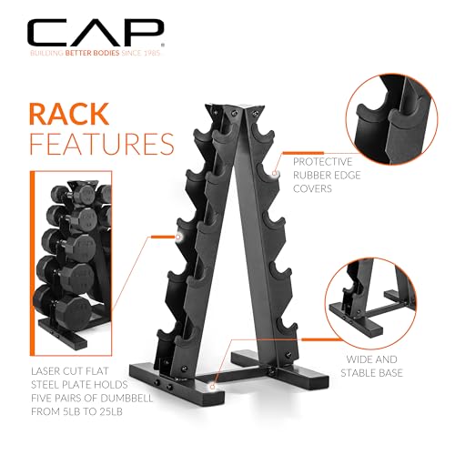 CAP Barbell Dumbbell Set with Rack 150lbs P25267