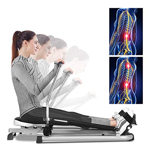 GYMAX Rowing Machine for Home, 265LBS Capacity, Adjustable Resistance, LCD Monitor B808