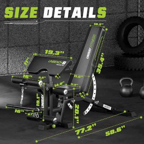 Adjustable Weight Bench for Home Gym, 1200 LBS Capacity, Incline Flat Decline S493300