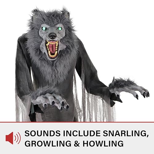 Haunted Hill Farm Motion-Activated 7.5-Ft. Smoldering Ghoul Animatronic Halloween Decoration N1475