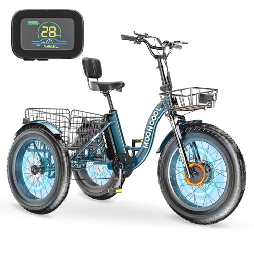 MOONCOOL Electric Tricycle for Adults 350W 36V Removable Battery 7 Speeds P222040