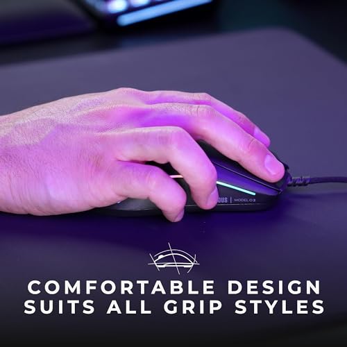 Glorious Model D Wired Gaming Mouse - 68g Honeycomb RGB Ergonomic, Matte White M160012