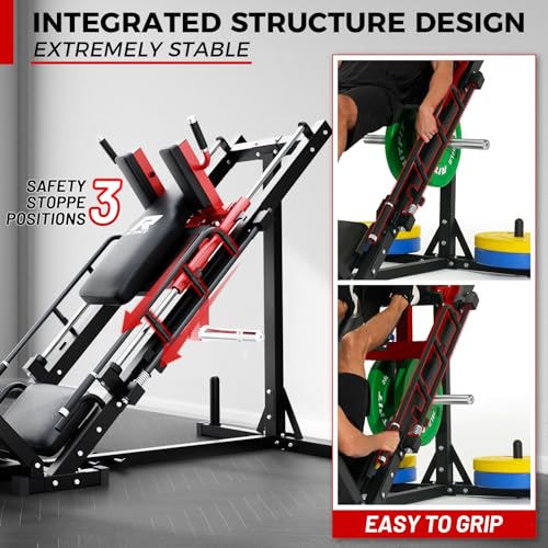 RitFit Leg Press Hack Squat Machine, Adjustable for Home Gym E5729