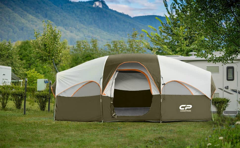 CAMPROS CP Tent 8 Person Weather Resistant Family Camping Tent with Carry Bag Z5924
