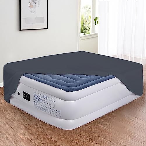 Bedecor Air Bed Sheets for Mattress Cover Removable Elastic Band Soft Breathable Twin XL Light Gray U508