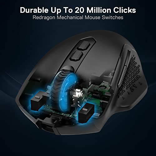 Redragon M810 Pro Wireless Gaming Mouse, 10000 DPI, RGB Backlit K36063