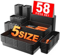 A-LUGEI 69Pcs Tool Box Organizer Tray Divider Set, Black Desk Drawer Organizer A217