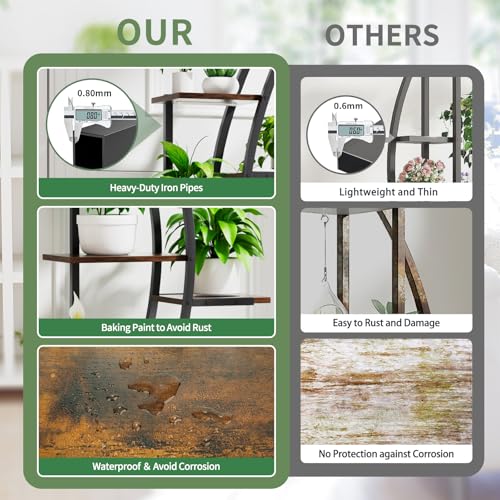 Plant Stand Indoor with Grow Lights, 7 Tier Tall Metal Shelf, 62" A3308