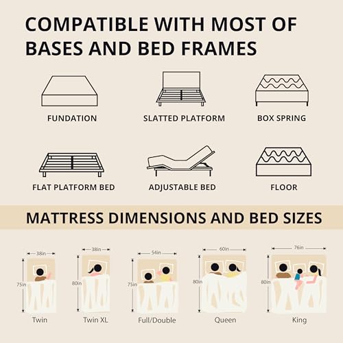 EGOHOME 14 Inch King Size Memory Foam Mattress, Cooling Copper Gel, Medium Firm L623776