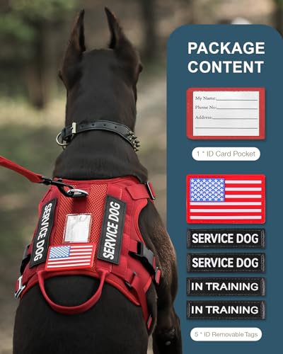 FAYOGOO Tactical Dog Harness for Large Dogs, Mesh Breathable with Handle T66550