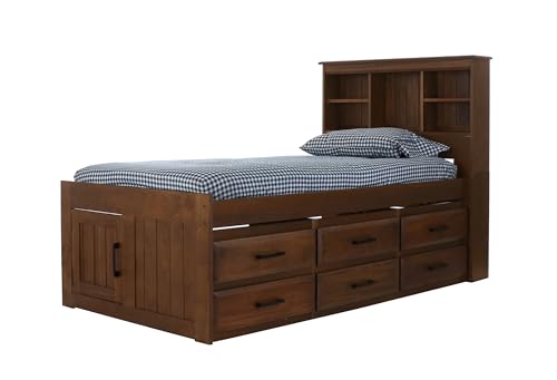 Discovery World Furniture White Full Bookcase Bed with 6 Drawers Z895159