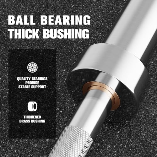 RITFIT Olympic Barbell 4ft/6ft 2 Inch Weight Bar for Strength Training, 500lbs Capacity F369