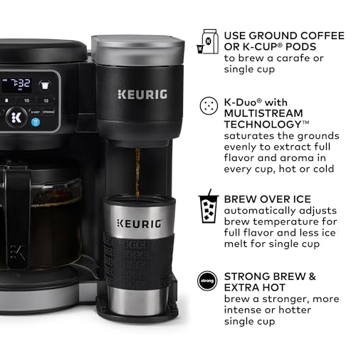 Keurig K-Duo Hot & Iced Single Serve & Carafe Coffee Maker, 72oz Reservoir W9296