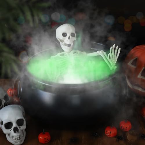 12" Large Witch Cauldron Diffuser with LED Light for Halloween Decor U58380