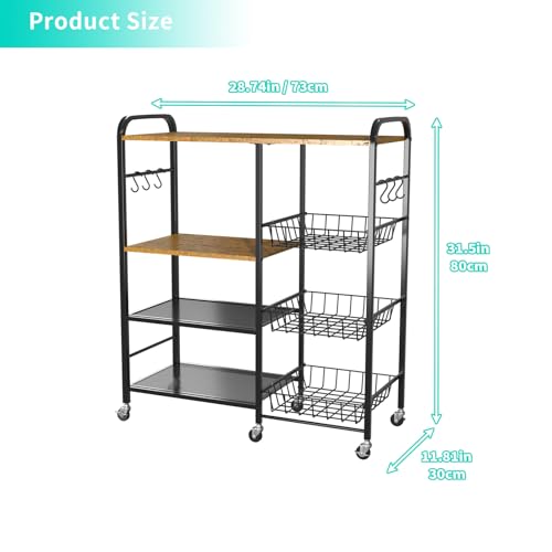 HapiRm Rolling Kitchen Microwave Cart with Pull-Out Baskets X64290
