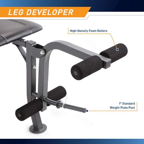 Marcy Standard Weight Bench with Vinyl-Coated Weight Set for Home Gym O2680