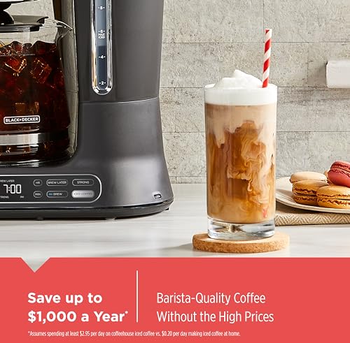 BLACK+DECKER 12-Cup Programmable Digital Coffee Maker, Black D647511