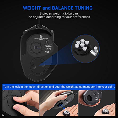 UtechSmart Venus Pro RGB Wireless MMO Gaming Mouse, 16000 DPI, 16 Programmable Buttons M66772
