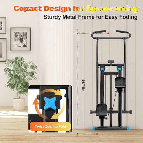 Foldable Stair Stepper Machine for Home Gym, 350LB Capacity Cardio Climber with LCD Monitor S984