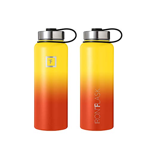IRON °FLASK Stainless Steel Insulated Water Bottle with 3 Lids, 40 oz U19688