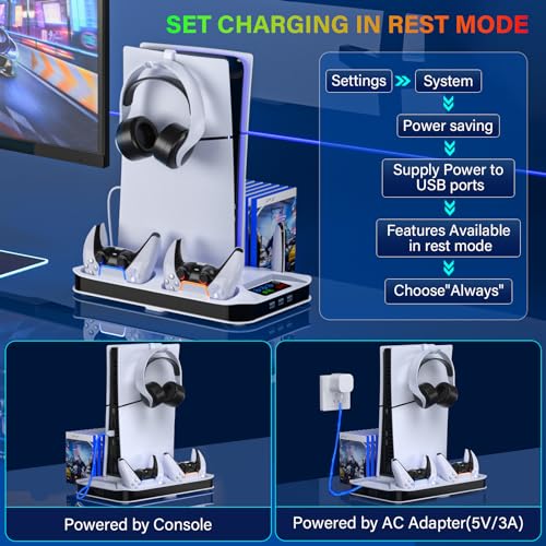 PS5 Cooling Station with Controller Charging for PlayStation 5 Slim & Pro N2468
