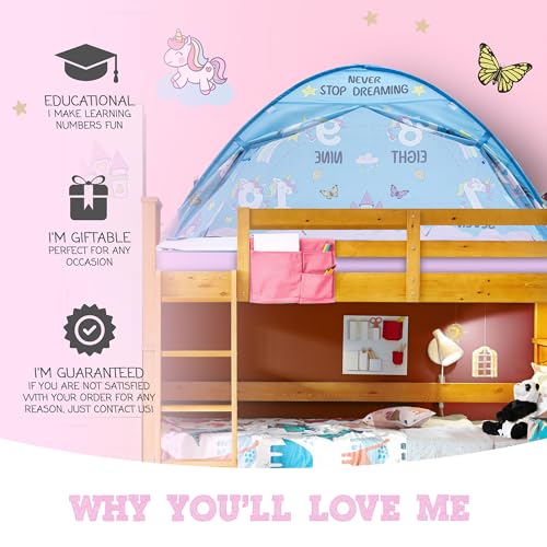 Pink Unicorn Kids Bed Tent Twin Size for Girls and Boys O622461