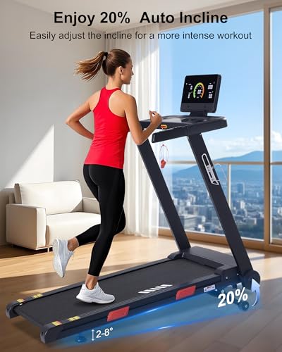 Auto Incline Treadmill 3.0HP 10 MPH for Home with Bluetooth M125