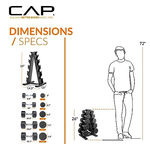 CAP Barbell Dumbbell Set with Rack 150lbs P25267