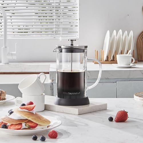 Elite Gourmet EHC113 Personal Single-Serve Coffee Maker with Thermal Travel Mug, Black B70143