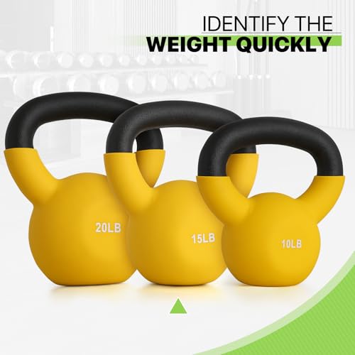 10/15/20LB Neoprene Coated Cast Iron Kettlebell for Strength Training W5749