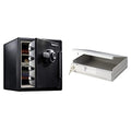 SentrySafe Fireproof and Waterproof Black Steel Home Safe with Digital Keypad Lock and Organization Trays for Money, Documents, 1.23 Cubic Feet, SFW123EU
