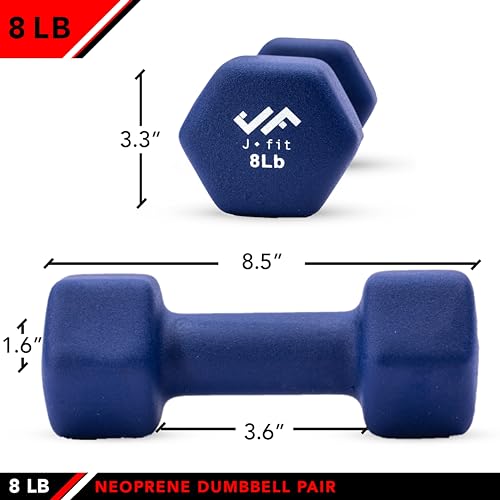 JFIT Neoprene Dumbbell Set of 2, 8 LBS X3811