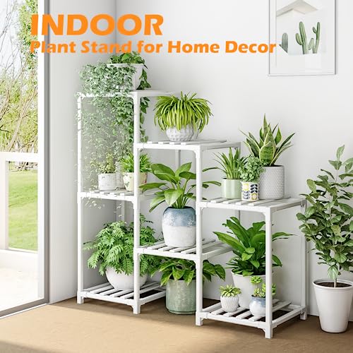 Bamworld Plant Stand Indoor Outdoor Wood Plant Rack 3 Tier Ladder D51744