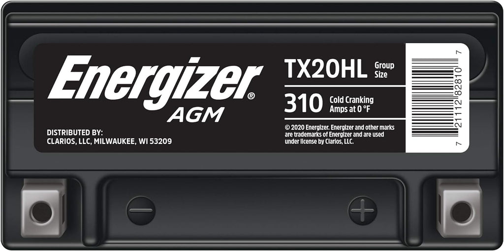 Energizer TX20HL AGM Motorcycle and ATV 12V Battery, 310 CCA Y914