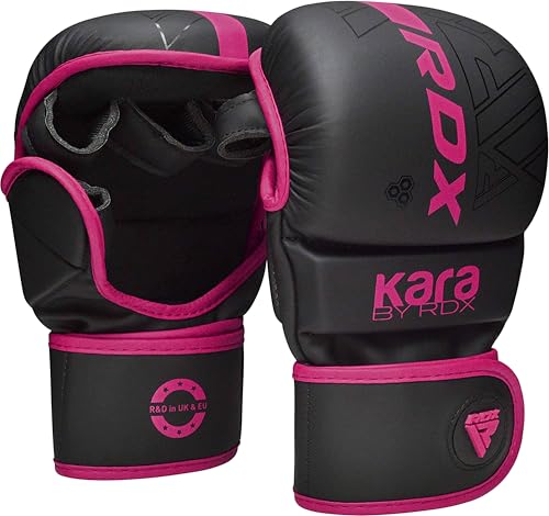 RDX MMA Gloves Hybrid Open Palm Maya Hide Leather Wrist Support Boxing Training Z623139