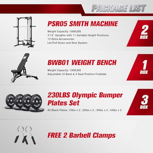 RitFit Smith Machine Power Rack with LAT-Pull Down System T1228