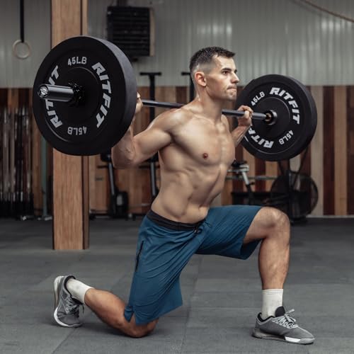 RITFIT Olympic Barbell 4ft/6ft 2 Inch Weight Bar for Strength Training, 500lbs Capacity F369