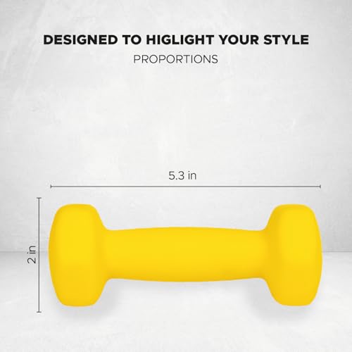 FUXION Neoprene Dumbbell Hand Weights, Set of 2, Hexagon Non-Slip E207497