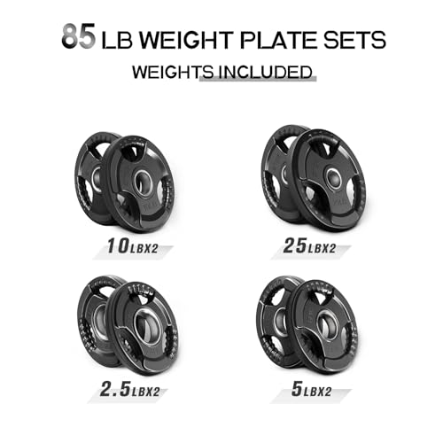 RitFit Olympic Rubber Grip Plates 2-Inch for Barbell Weightlifting Strength Training Z70542