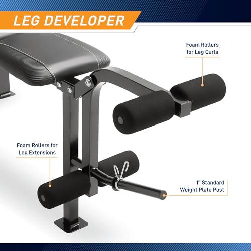 Marcy Standard Weight Bench with Vinyl-Coated Weight Set for Home Gym O2680