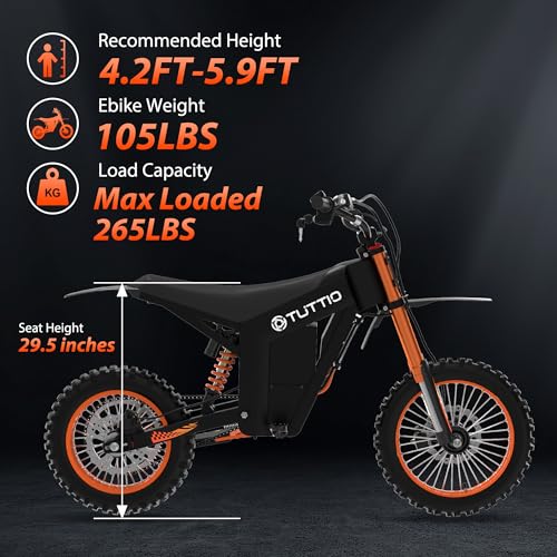 Soleil01 Electric Dirt Bike for Teens Adults, 14" Fat Tire 2000W 48V 21AH K9405