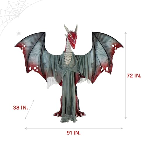 Haunted Hill Farm Motion-Activated 7.5-Ft. Smoldering Ghoul Animatronic Halloween Decoration N1475