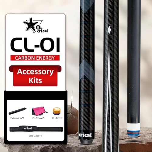 CRICAL Carbon Fiber Pool Cue Stick 58" with 12.5mm Tip J317692