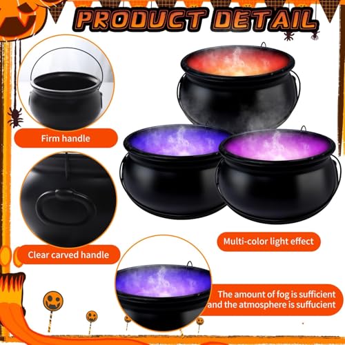 Halloween Decorations 12" Witch Cauldron with Mist Maker and LED Lights J747