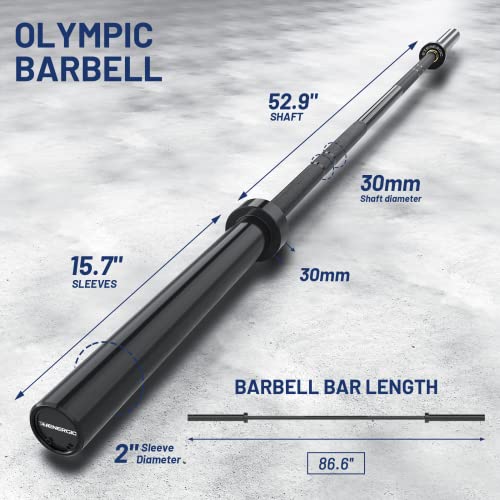 7ft Olympic Barbell 40LB Bar Load 700lbs Capacity Hard Chrome Sleeves X5409