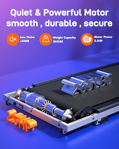 Under Desk Treadmill 2.5 HP Portable Walking Pad with Remote Control, Silver T6880