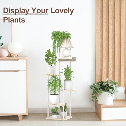 6 Tier Metal Wood Corner Plant Stand Indoor Outdoor H78199