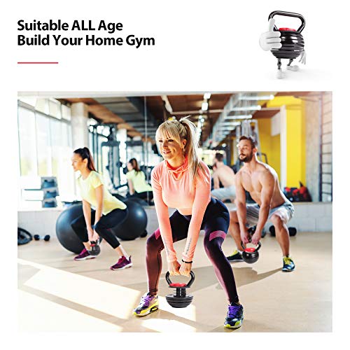 TopMade Adjustable Cast Iron Kettlebell Set for Home Gym Workout C247925