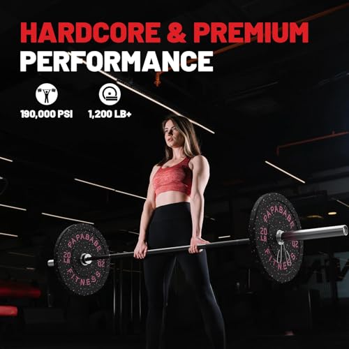 PAPABABE Olympic Barbell 2-inch 45lb Weight Bar for Strength Training V204840
