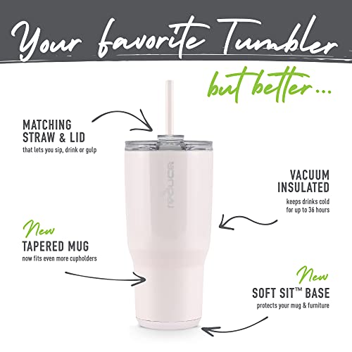 REDUCE Cold1 34 oz Tumbler with Lid and Straw, Vacuum Insulated Stainless Steel D10206
